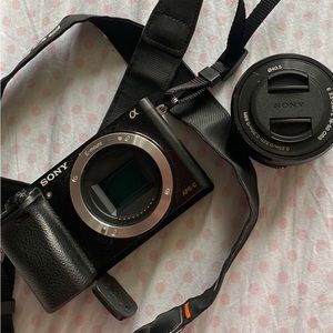 Sony A6100 camera with the lens
